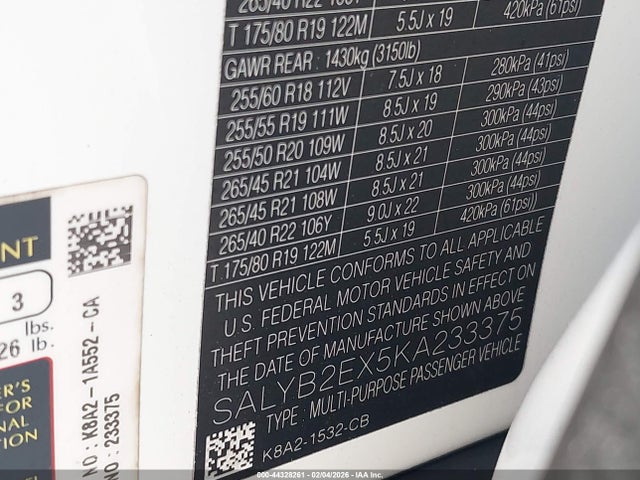 Land Rover Range Rover Velar P250 S 2019 SALYB2EX5KA233375 Image 9