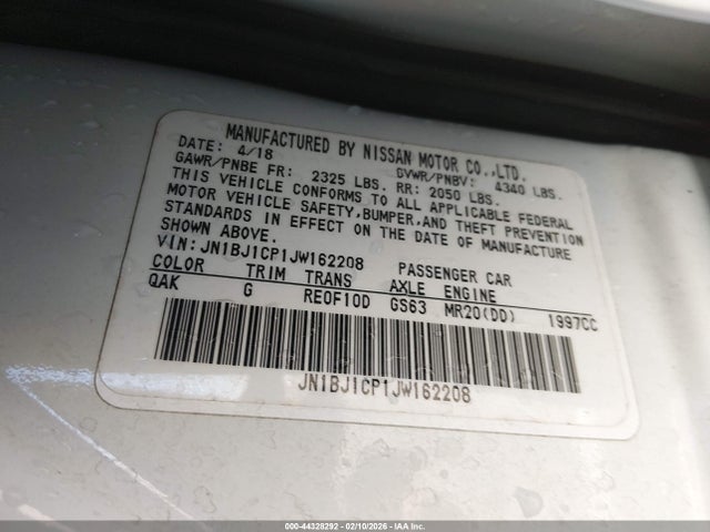 JN1BJ1CP1JW162208 Nissan Rogue Sport S