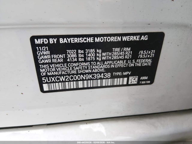 2022 BMW X7 5UXCW2C00N9K39438 Photo 8