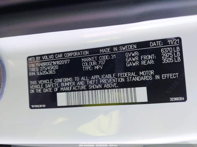 2022 VOLVO XC90 RECHARGE PLUG-IN HYBRID YV4BR00Z1N1820177 Photo 8