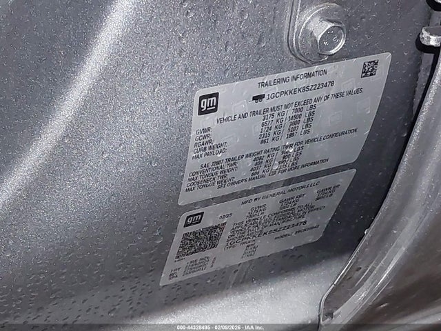 1GCPKKEK8SZ223478 Chevrolet Silverado 1500 4wd Short Bed Lt With 2fl