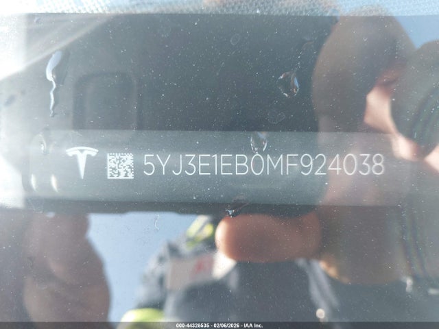 Продаж на аукціоні авто 2021 Tesla Model 3 Long Range Dual Motor All-wheel Drive, vin: 5YJ3E1EB0MF924038, номер лоту: 44328535