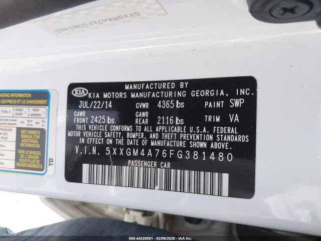 2015 KIA OPTIMA 5XXGM4A76FG381480 Photo 8