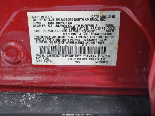 2015 MITSUBISHI OUTLANDER SPORT 4A4AR3AW6FE047911 Photo 8