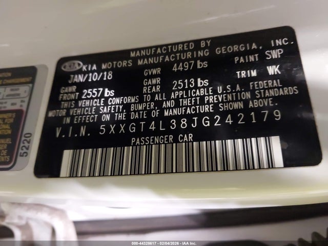 5XXGT4L38JG242179 KIA Optima S