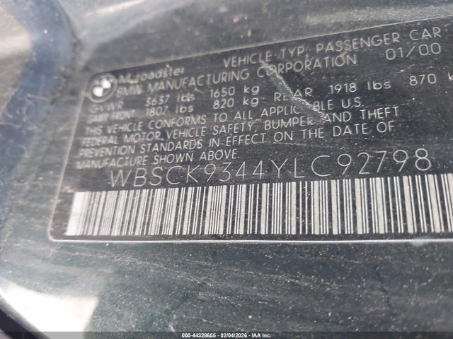 2000 BMW M WBSCK9344YLC92798 Photo 8