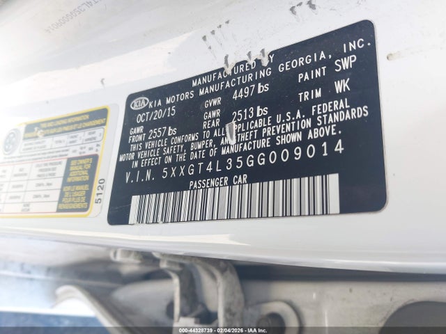 5XXGT4L35GG009014 KIA Optima Lx