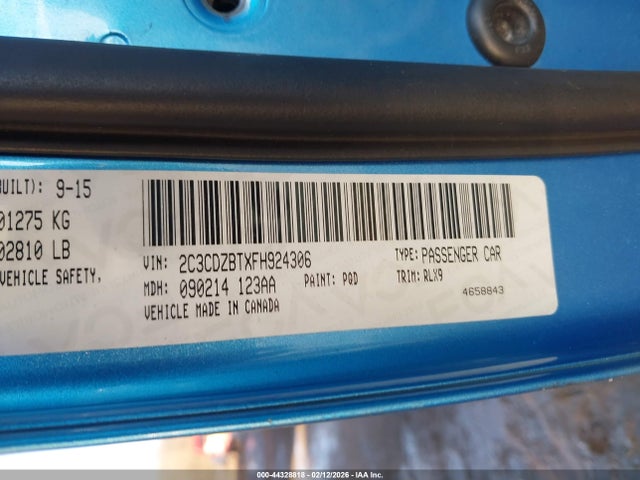 2015 DODGE CHALLENGER 2C3CDZBTXFH924306 Photo 8