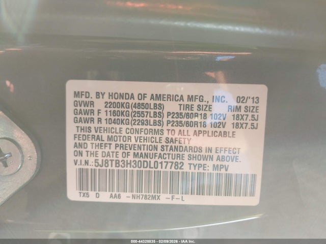 2013 ACURA RDX 5J8TB3H30DL017782 Photo 8