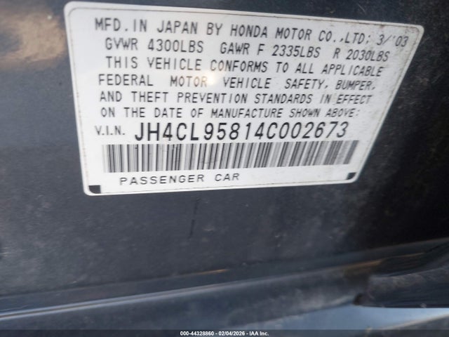 2004 ACURA TSX JH4CL95814C002673 Photo 8