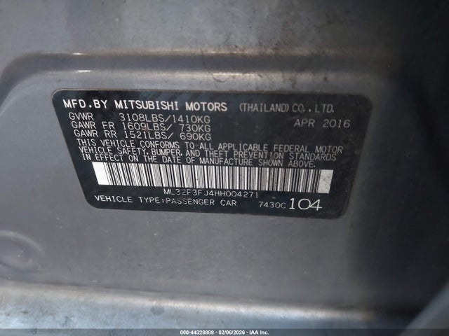 2017 MITSUBISHI MIRAGE G4 ML32F3FJ4HH004271 Photo 8