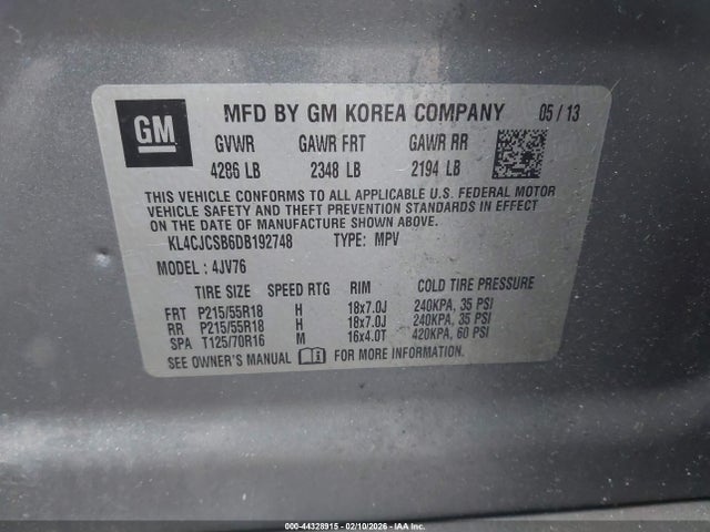 Aukcja sprzedaży 2013 Buick Encore Leather, vin: KL4CJCSB6DB192748, numer aukcji: 44328915