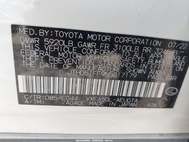 Lexus Ls 500 2022 JTHD51FF9N5017179 Image 9