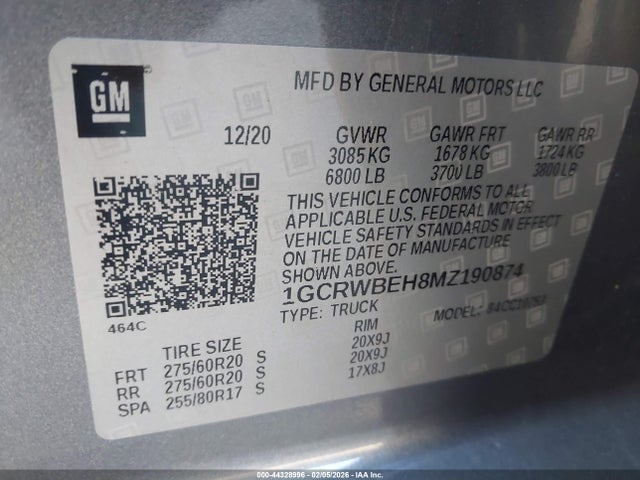 2021 CHEVROLET SILVERADO 1500 1GCRWBEH8MZ190874 Photo 8