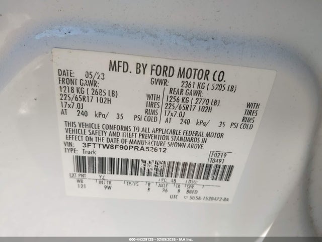 Ford Maverick Xl 2023 3FTTW8F90PRA52612 Image 9