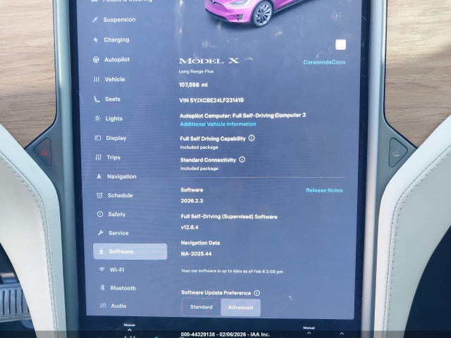 Aukcja sprzedaży 2020 Tesla Model X Long Range Dual Motor All-wheel Drive/long Range Plus Dual Motor All-wheel Drive, vin: 5YJXCBE24LF231419, numer aukcji: 44329138
