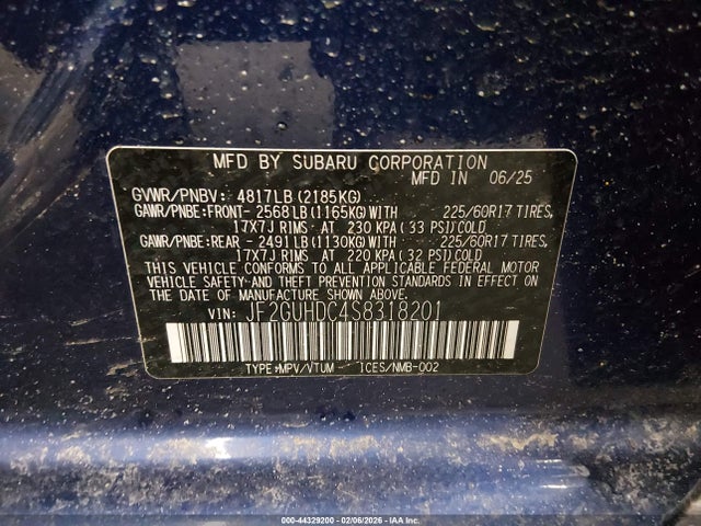 2025 SUBARU CROSSTREK JF2GUHDC4S8318201 Photo 8