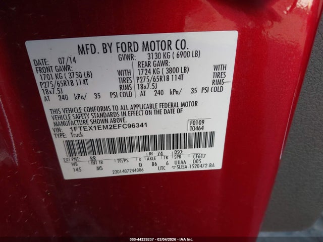 2014 FORD F-150 1FTEX1EM2EFC96341 Photo 8