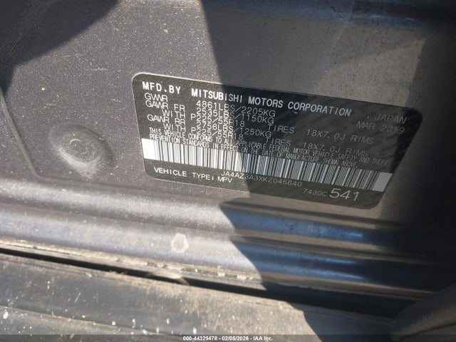 2019 MITSUBISHI OUTLANDER JA4AZ3A3XKZ045640 Photo 8