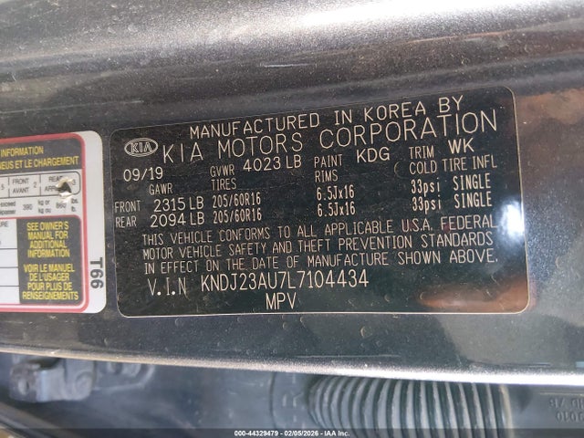 KNDJ23AU7L7104434 KIA SOUL LX