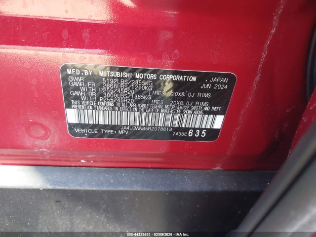 2024 MITSUBISHI OUTLANDER JA4J3WA85RZ078618 Photo 8