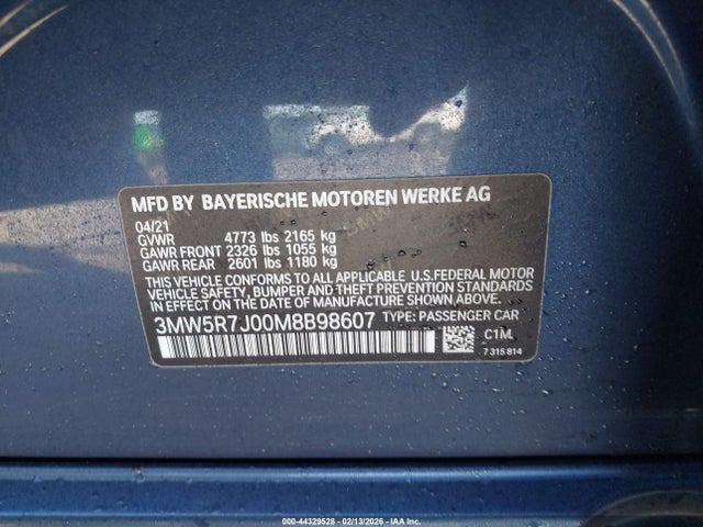 3MW5R7J00M8B98607 BMW 330i Xdrive