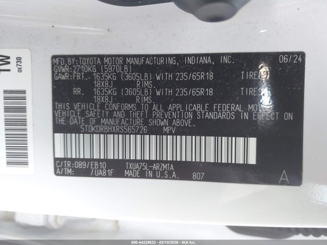 2024 TOYOTA HIGHLANDER 5TDKDRBHXRS565726 Photo 8