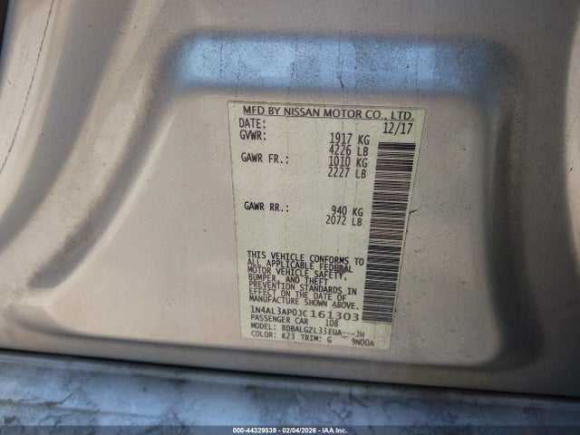 1N4AL3AP0JC161303 Nissan Altima 2.5 S