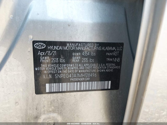 2021 HYUNDAI SONATA 5NPEG4JA1MH128496 Photo 8