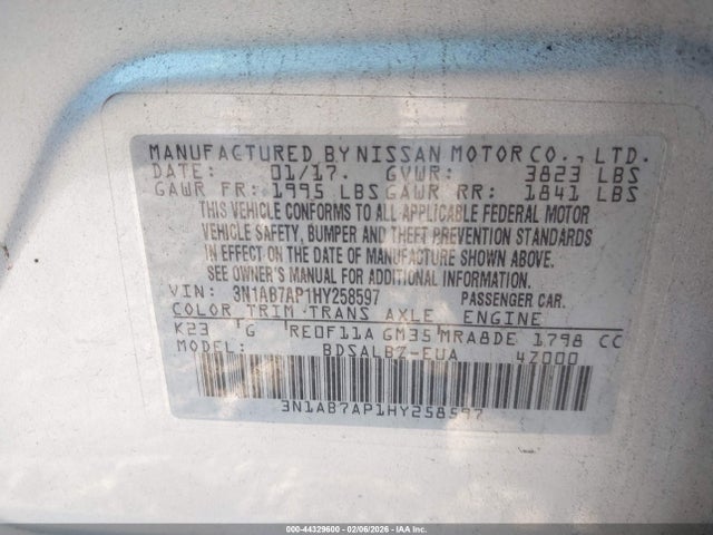 Nissan SENTRA S 2017 3N1AB7AP1HY258597 Image 9