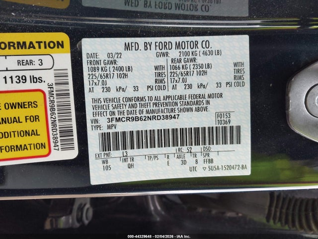 2022 FORD BRONCO SPORT 3FMCR9B62NRD38947 Photo 8