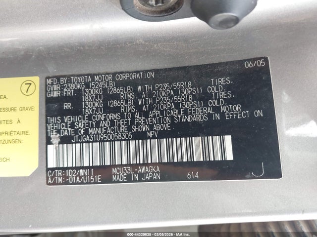 2005 LEXUS RX 330 JTJGA31U950058305 Photo 8