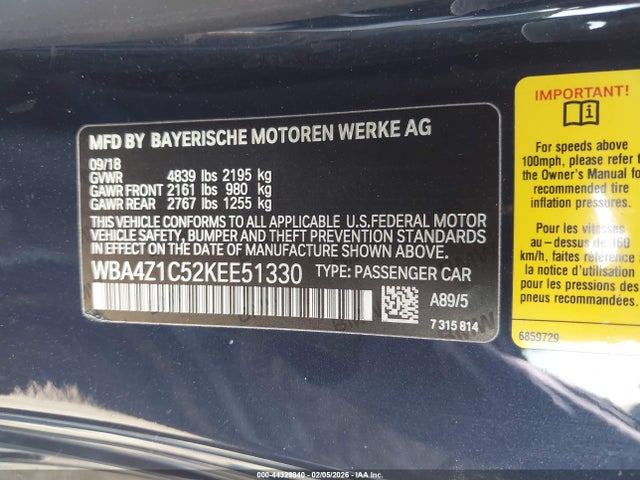 2019 BMW 430I WBA4Z1C52KEE51330 Photo 8