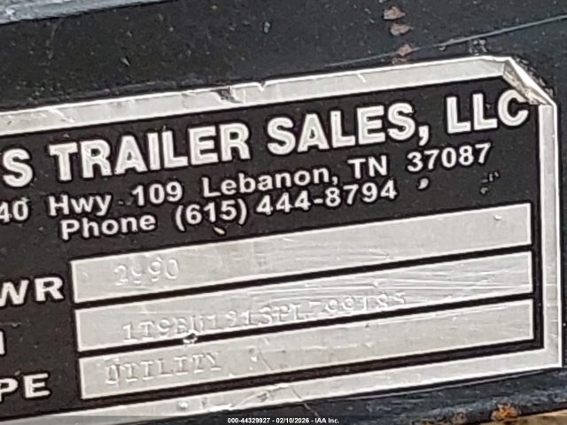 1T9BU1213PL799185 Trailer Tic 12&#039; Utility