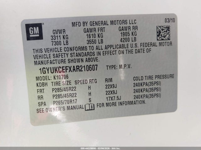 2010 CADILLAC ESCALADE 1GYUKCEFXAR210607 Photo 8