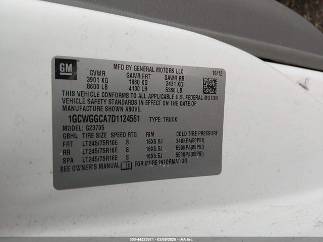 2013 CHEVROLET EXPRESS 2500 1GCWGGCA7D1124561 Photo 8