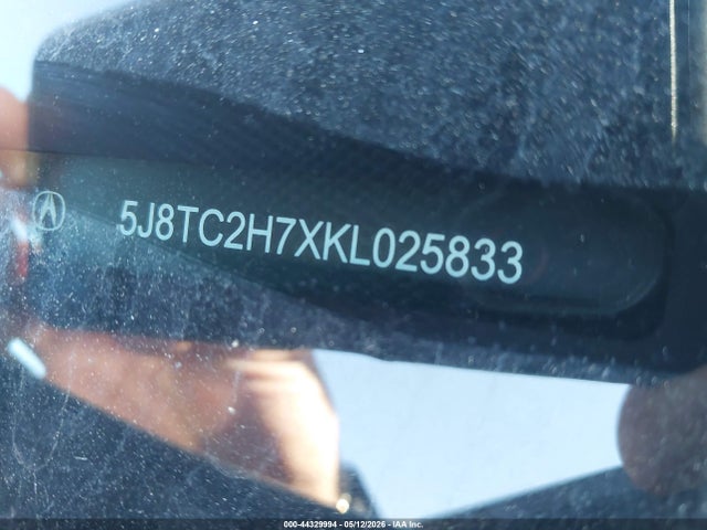 44329994 :رقم المزاد ، 5J8TC2H7XKL025833 vin ، 2019 Acura Rdx Advance Package مزاد بيع