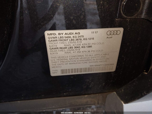 2018 AUDI Q5 WA1BNAFY1J2092684 Photo 8