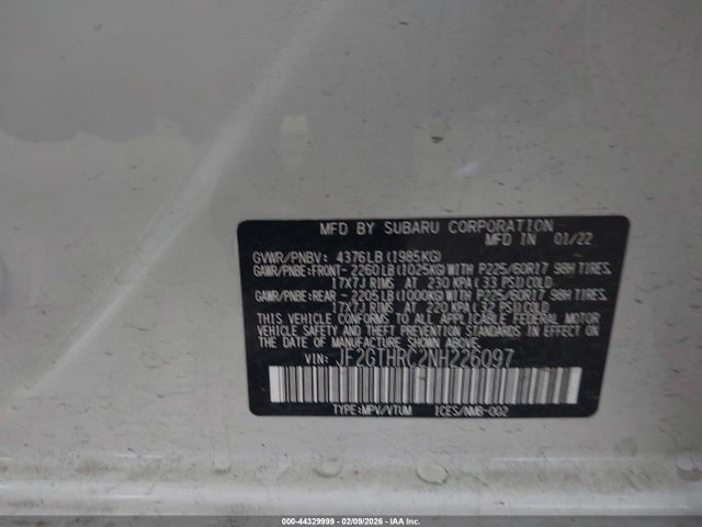 Subaru Crosstrek Sport 2022 JF2GTHRC2NH226097 Image 9