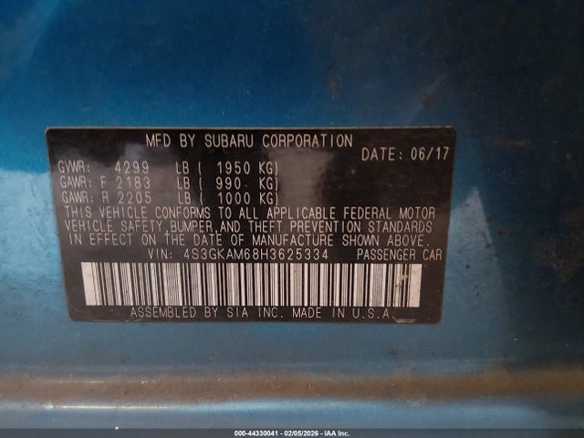 4S3GKAM68H3625334 Subaru Impreza 2.0i Sport