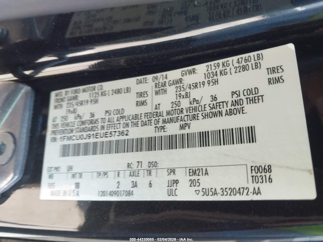 Ford Escape Titanium 2014 1FMCU0J91EUE57362 Image 9