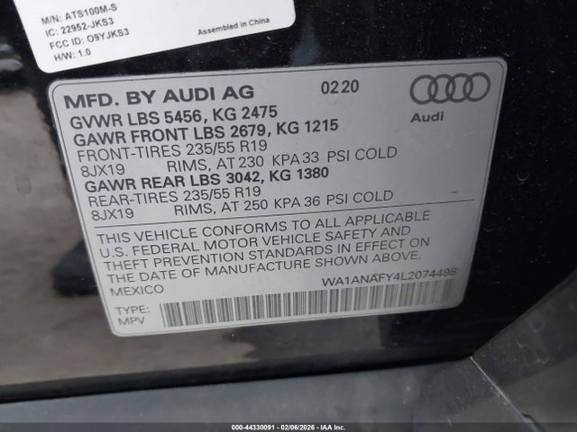 2020 AUDI Q5 WA1ANAFY4L2074498 Photo 8