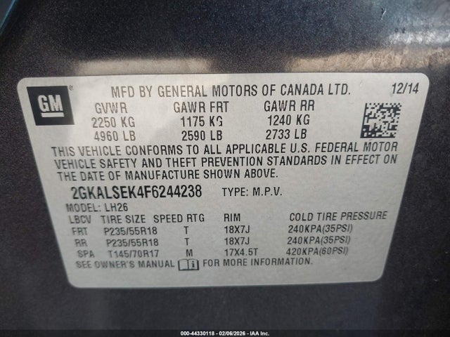 GMC Terrain Slt-1 2015 2GKALSEK4F6244238 Image 9