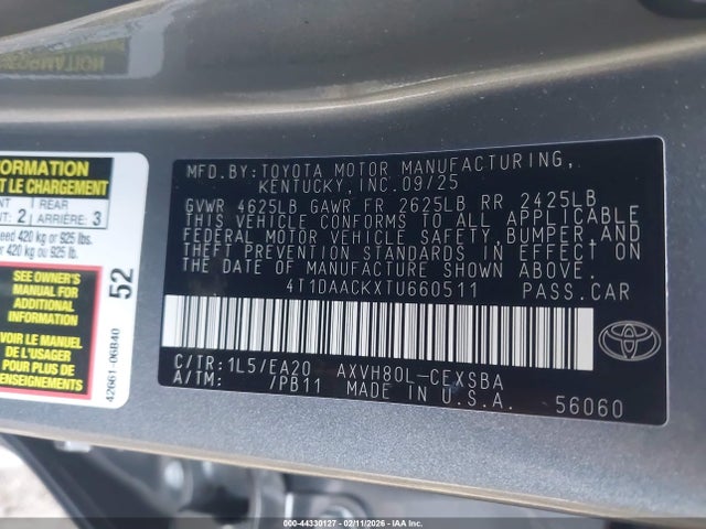 Toyota CAMRY SE 2026 4T1DAACKXTU660511 Image 9