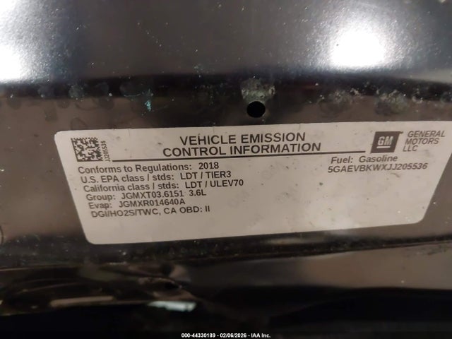 Aukcja sprzedaży 2018 Buick Enclave Premium, vin: 5GAEVBKWXJJ205536, numer aukcji: 44330189