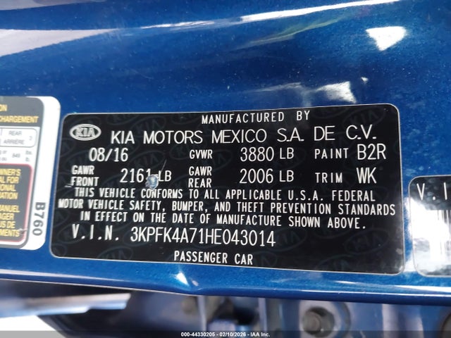 KIA FORTE LX 2017 3KPFK4A71HE043014 Image 9