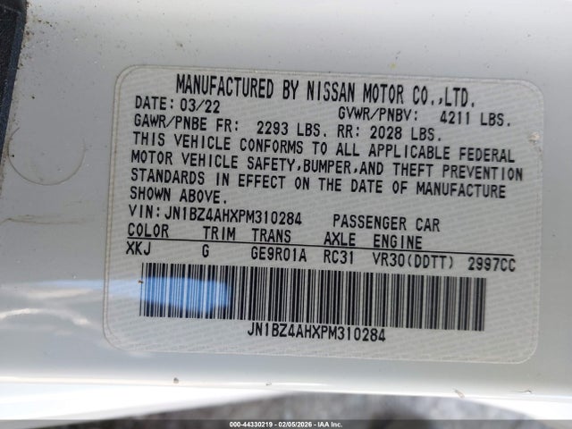 JN1BZ4AHXPM310284 Nissan Z Sport Auto