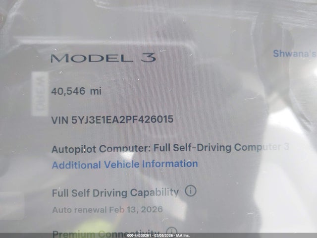 2023 TESLA MODEL 3 5YJ3E1EA2PF426015 Photo 6