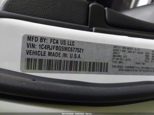 2021 JEEP GRAND CHEROKEE 1C4RJFBG5MC677521 Photo 8