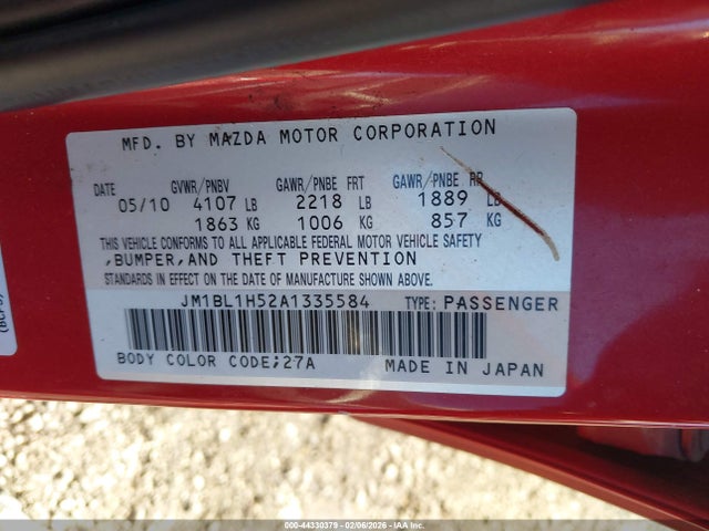 Продаж на аукціоні авто 2010 Mazda Mazda3 S Sport, vin: JM1BL1H52A1335584, номер лоту: 44330379